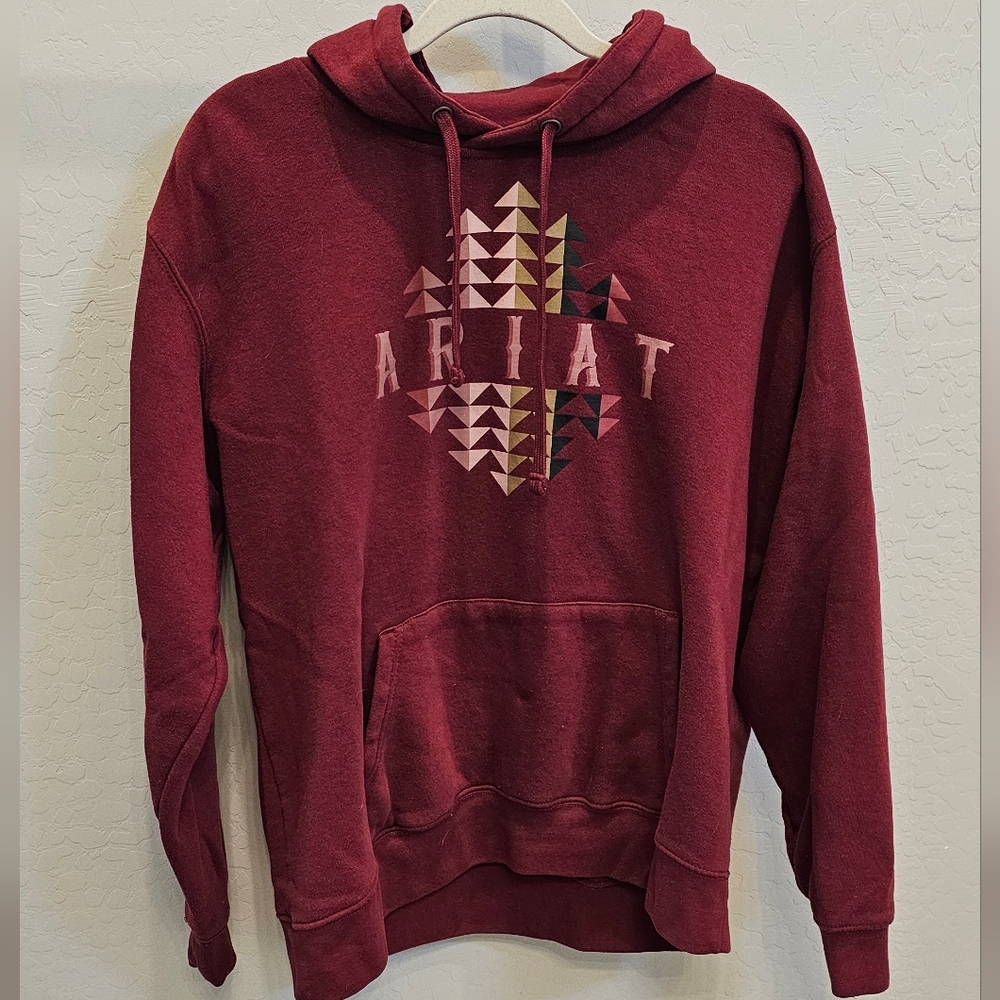 Ariat Women's Maroon Crewneck Hoodie with Geometric Logo